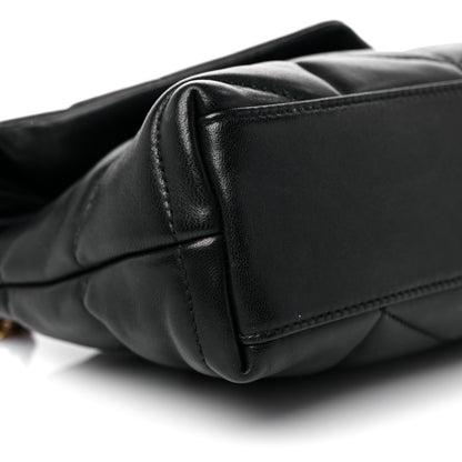 Saint Laurent Lambskin Quilted Toy Loulou Puffer Monogram Chain Satchel Black 9 of 13