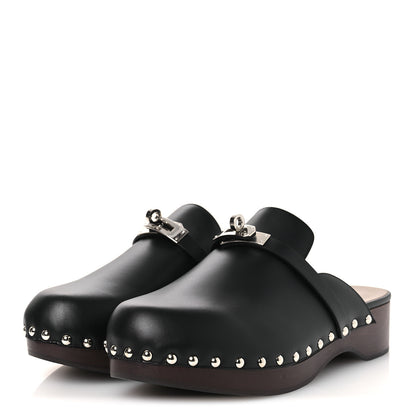 Hermes Calfskin Carlotta Mules 39 Black 4 of 11