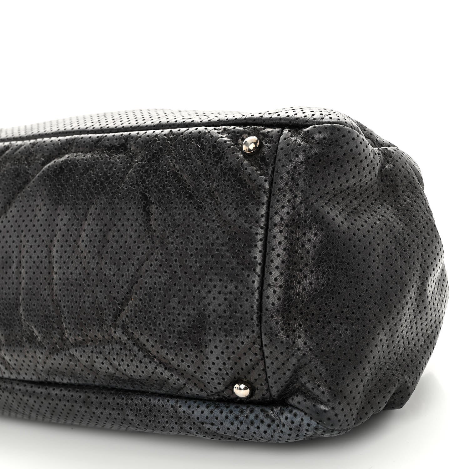 Chanel Calfskin Perforated Large Drill Accordion Flap Black 9 of 9