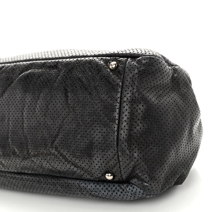 Chanel Calfskin Perforated Large Drill Accordion Flap Black 9 of 9