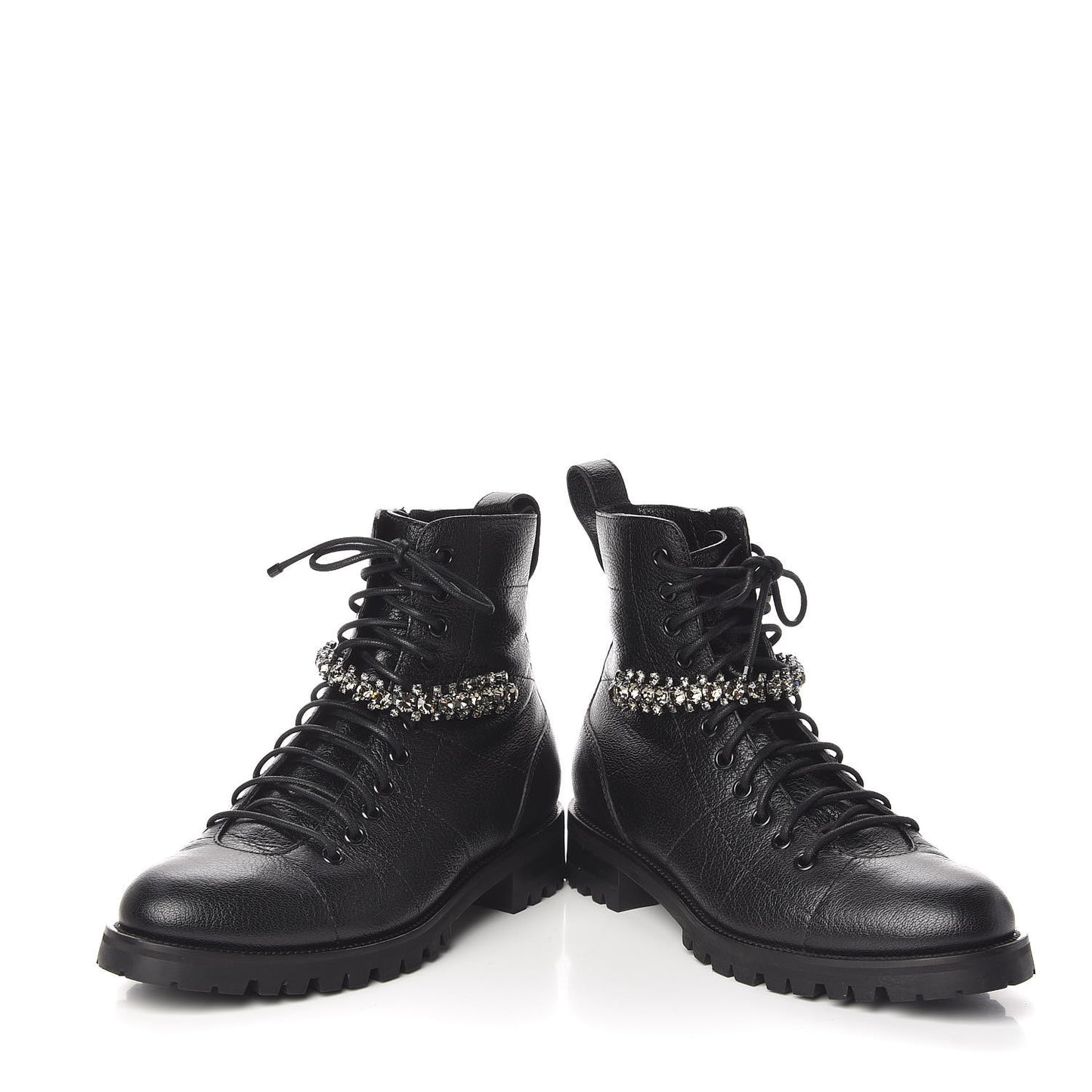 Lambskin Combat Boots 38 Black