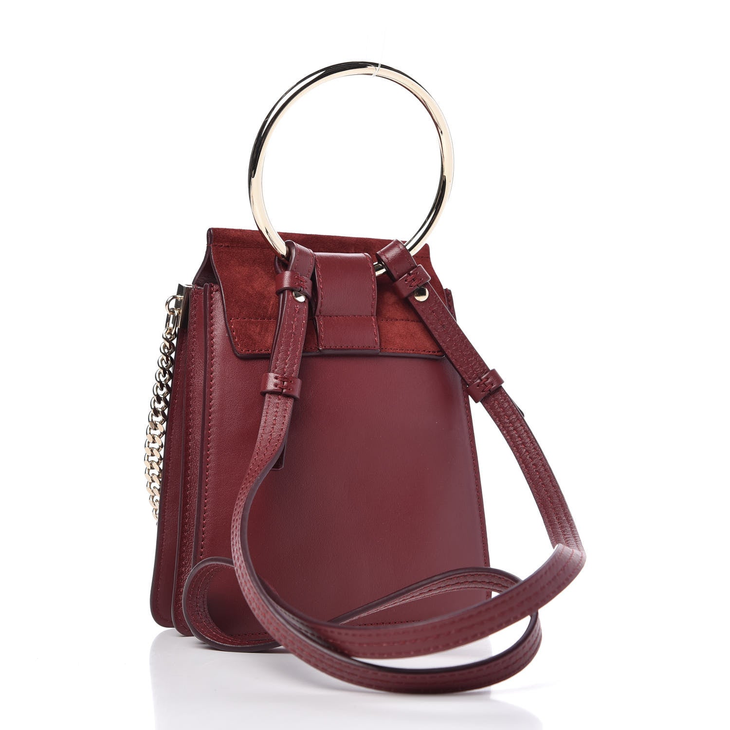 Chloe Suede Calfskin Mini Faye Bracelet Bag Plum Purple 3 of 10