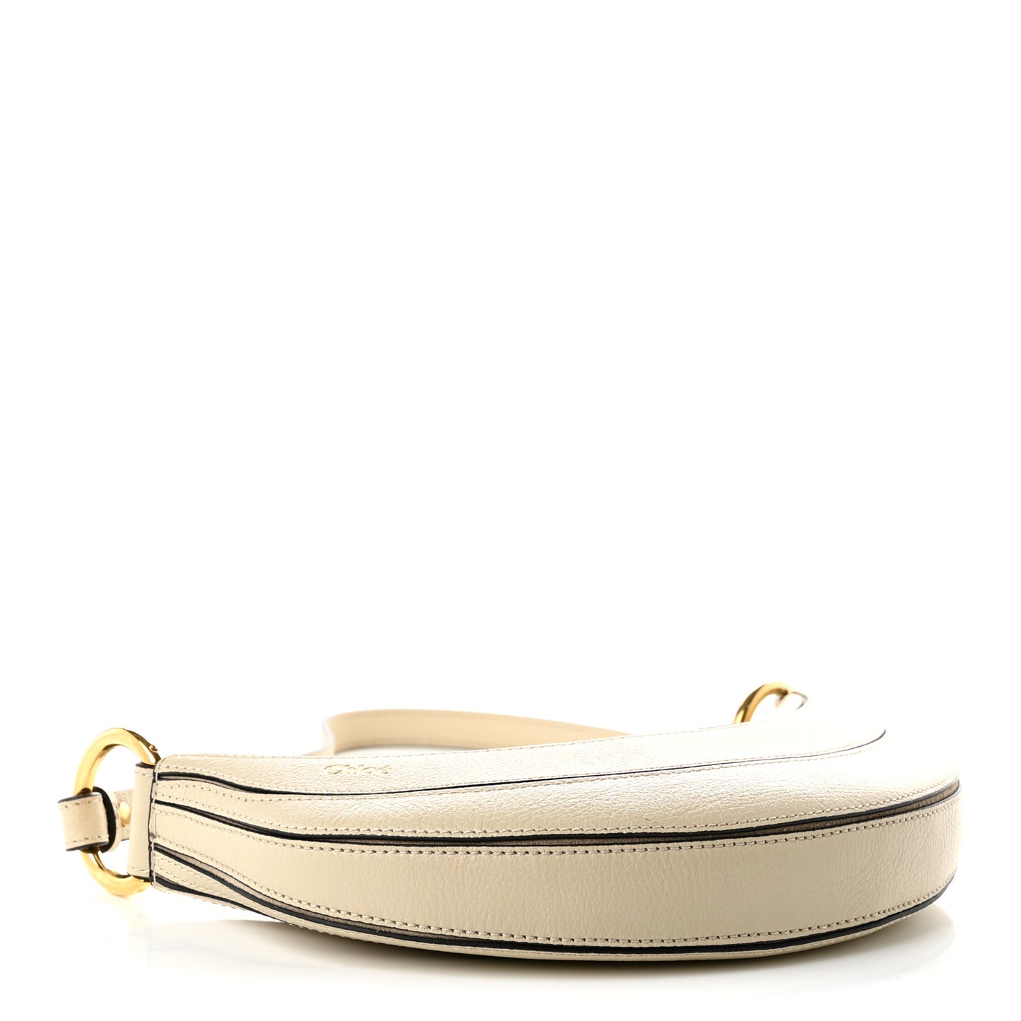 Grained Calfskin Banana Crossbody Bag Vegetal Beige