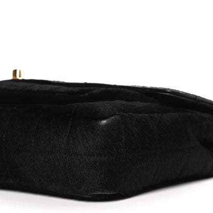 Chanel Pony Hair Velvet Chocolate Bar Flap Black 10 of 10
