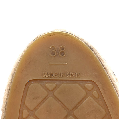 Chanel Lambskin CC Espadrilles 38 Beige Black 6 of 14