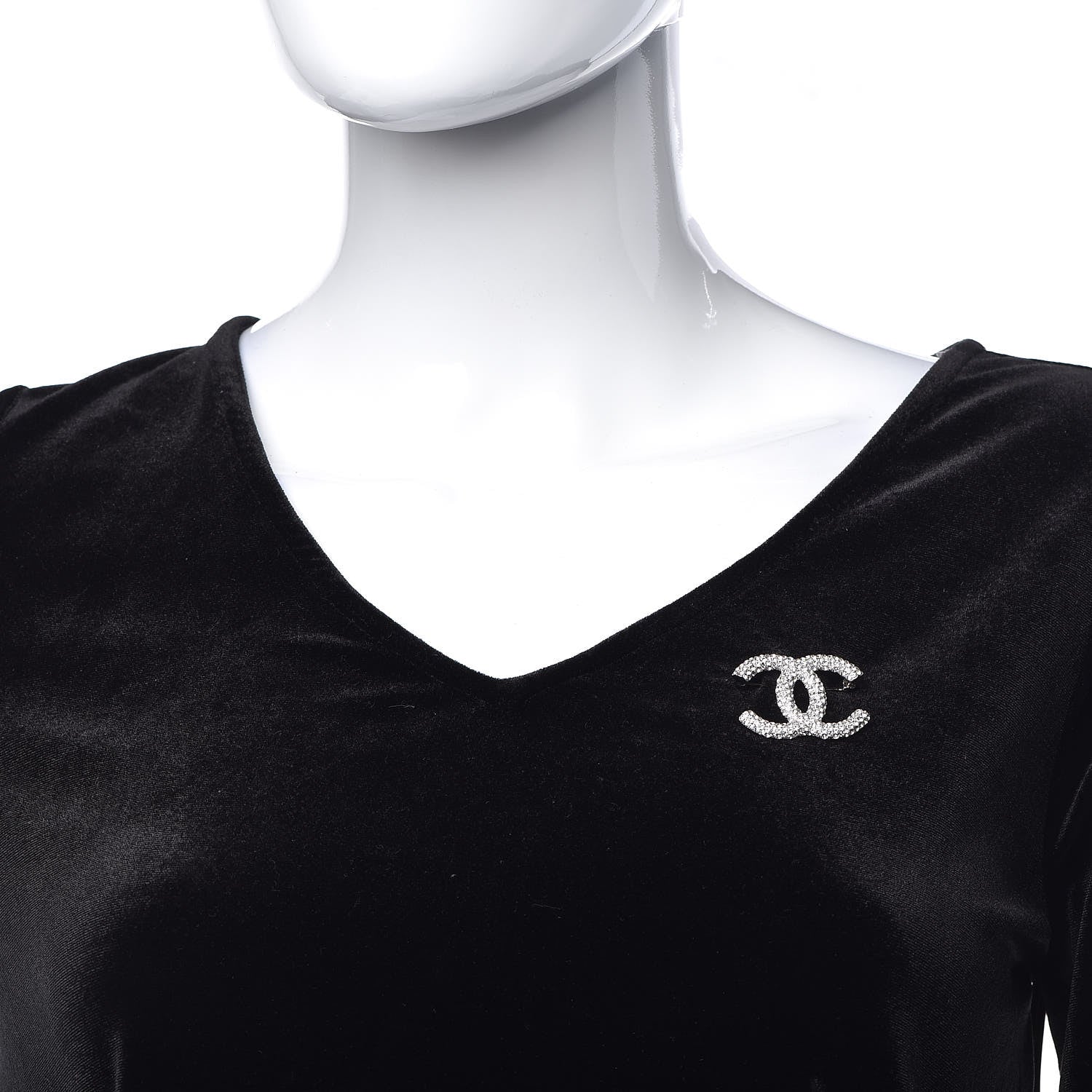 Chanel Crystal Large CC Brooch Silver 2 of 4