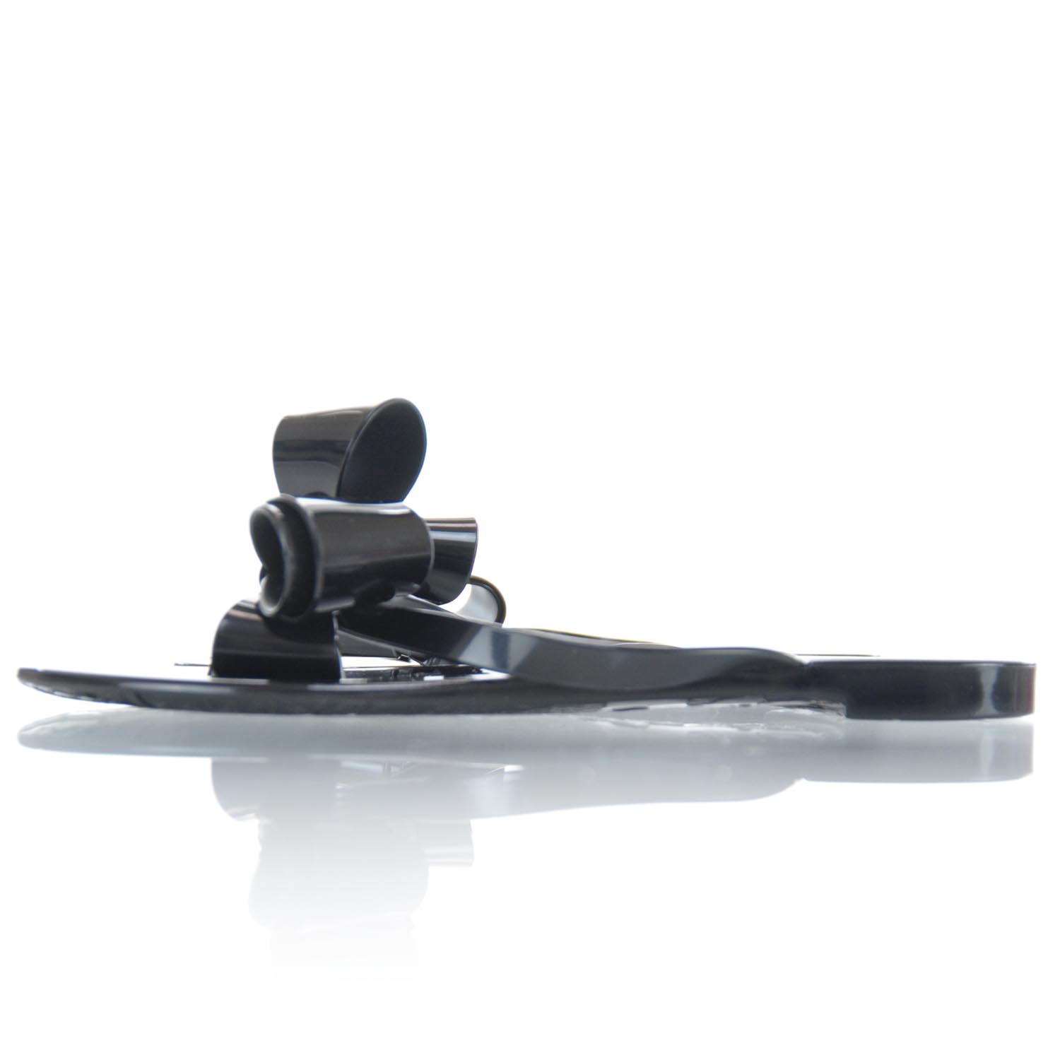 Valentino Garavani PVC Jellow Bow Thong Sandals 38 Black 2 of 7