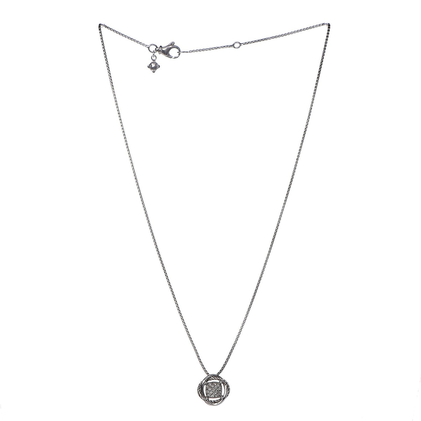 Sterling Silver Diamond 7mm Infinity Pendant Necklace