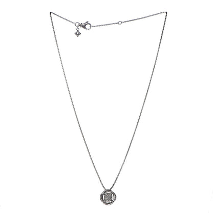 David Yurman Sterling Silver Diamond 7mm Infinity Pendant Necklace 3 of 5