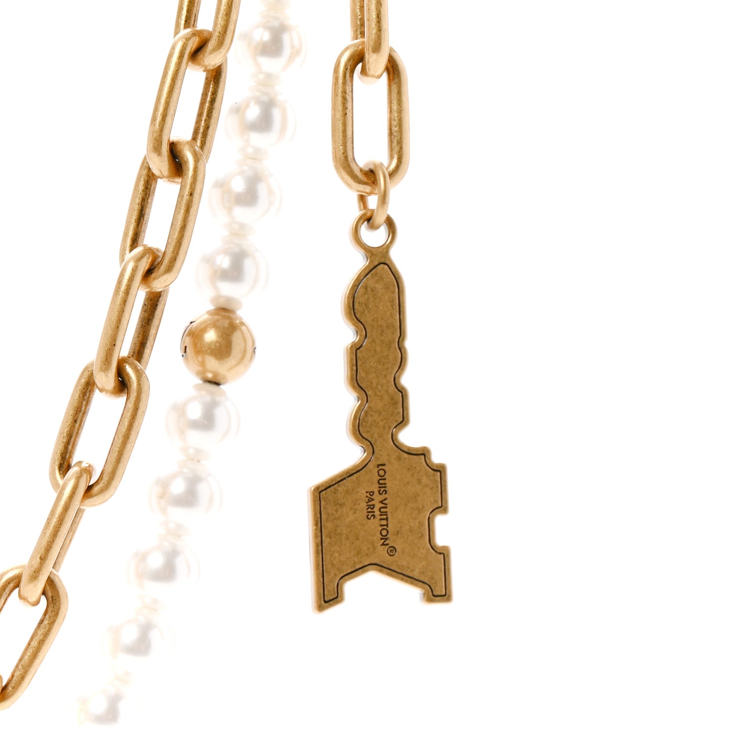 Chain Belt Pearls Bag Charm Gold