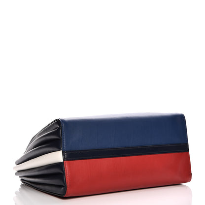 Prada Soft Calf Medium Bibliotheque Tote Blue Red 5 of 8