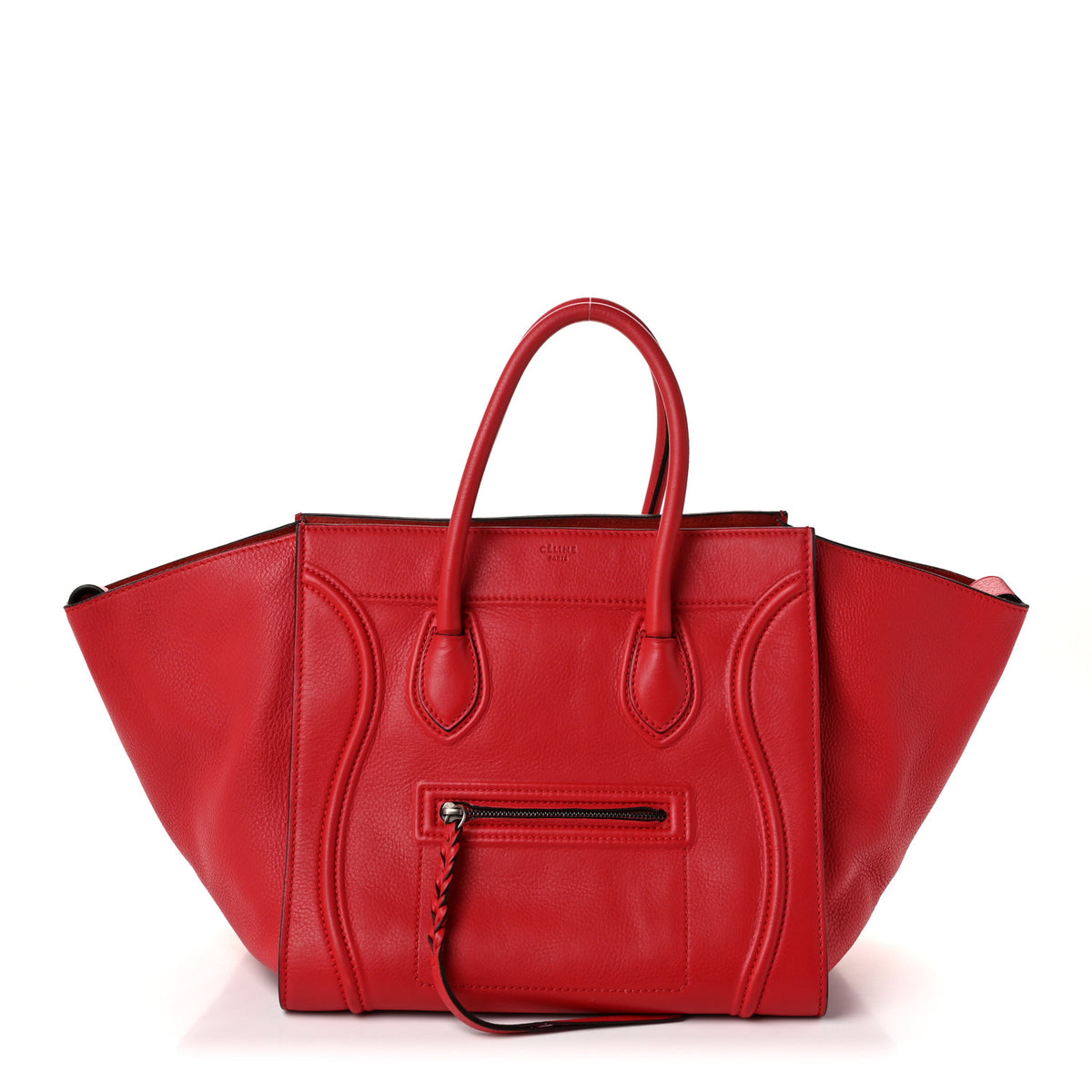 Celine Supple Calfskin Medium Phantom Luggage Vermillion 1 of 10