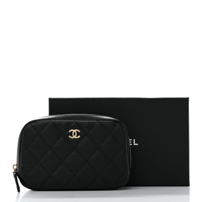 Chanel Caviar Quilted Small Curvy Pouch Cosmetic Case Black 8 of 8
