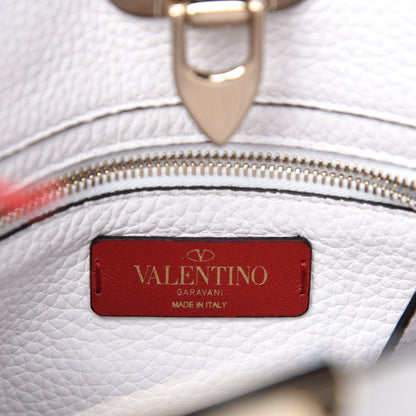 Valentino Garavani Pebbled Calfskin Mini Rockstud Flip-Lock Messenger Bag Optic White 8 of 9