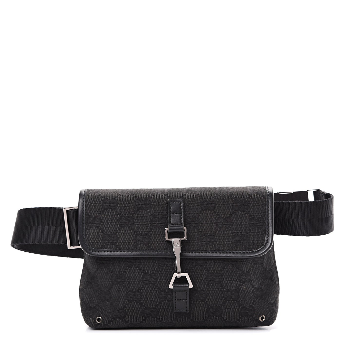 GG Monogram Web Flight Belt Bag Black