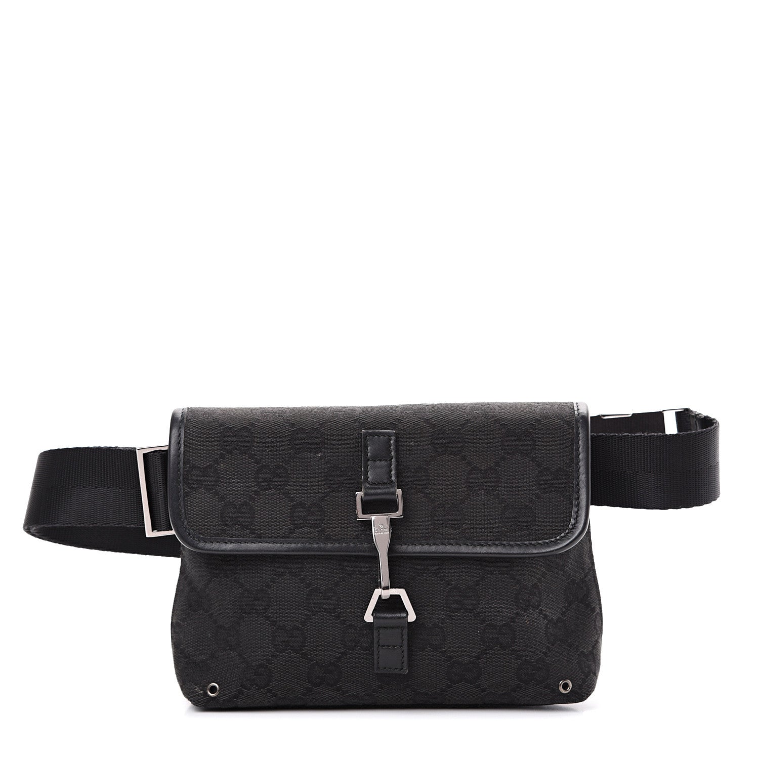 Gucci GG Monogram Web Flight Belt Bag Black 1 of 15