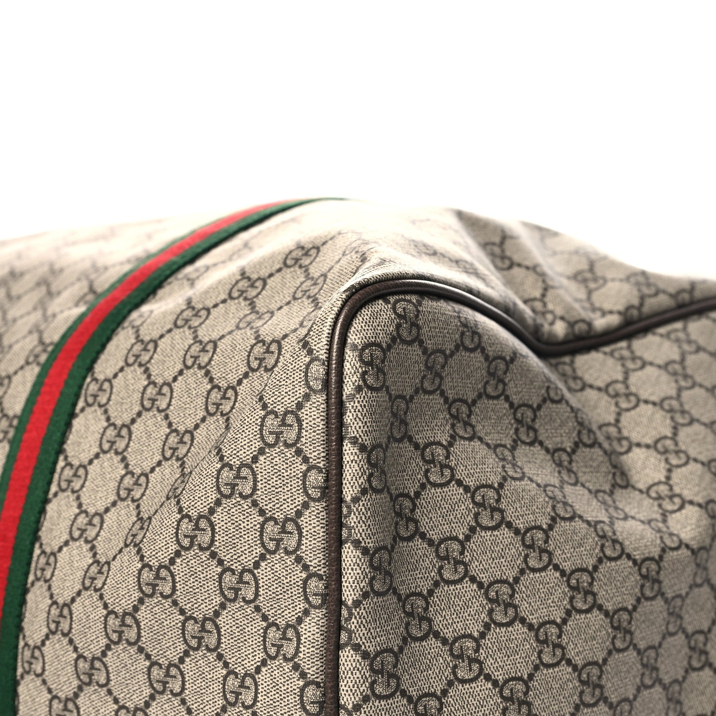 GG Supreme Monogram Web Large Duffle Bag Brown
