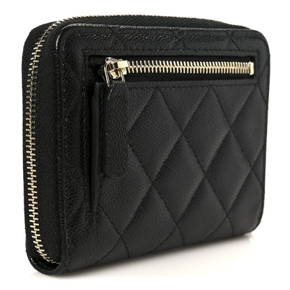 Chanel Caviar Quilted Small Zip Around Wallet Black 3 of 11