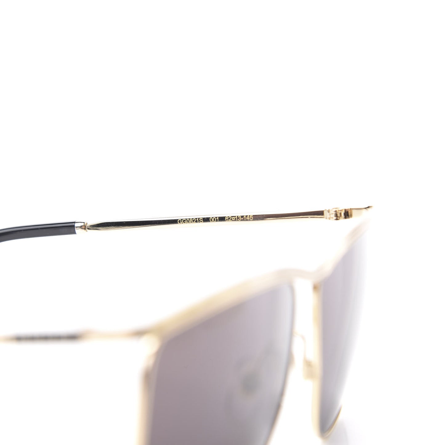 Metal Square Frame Sunglasses GG0812S Gold Brown