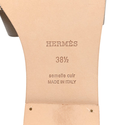 Hermes Epsom Oran Sandals 38.5 Etoupe 7 of 9