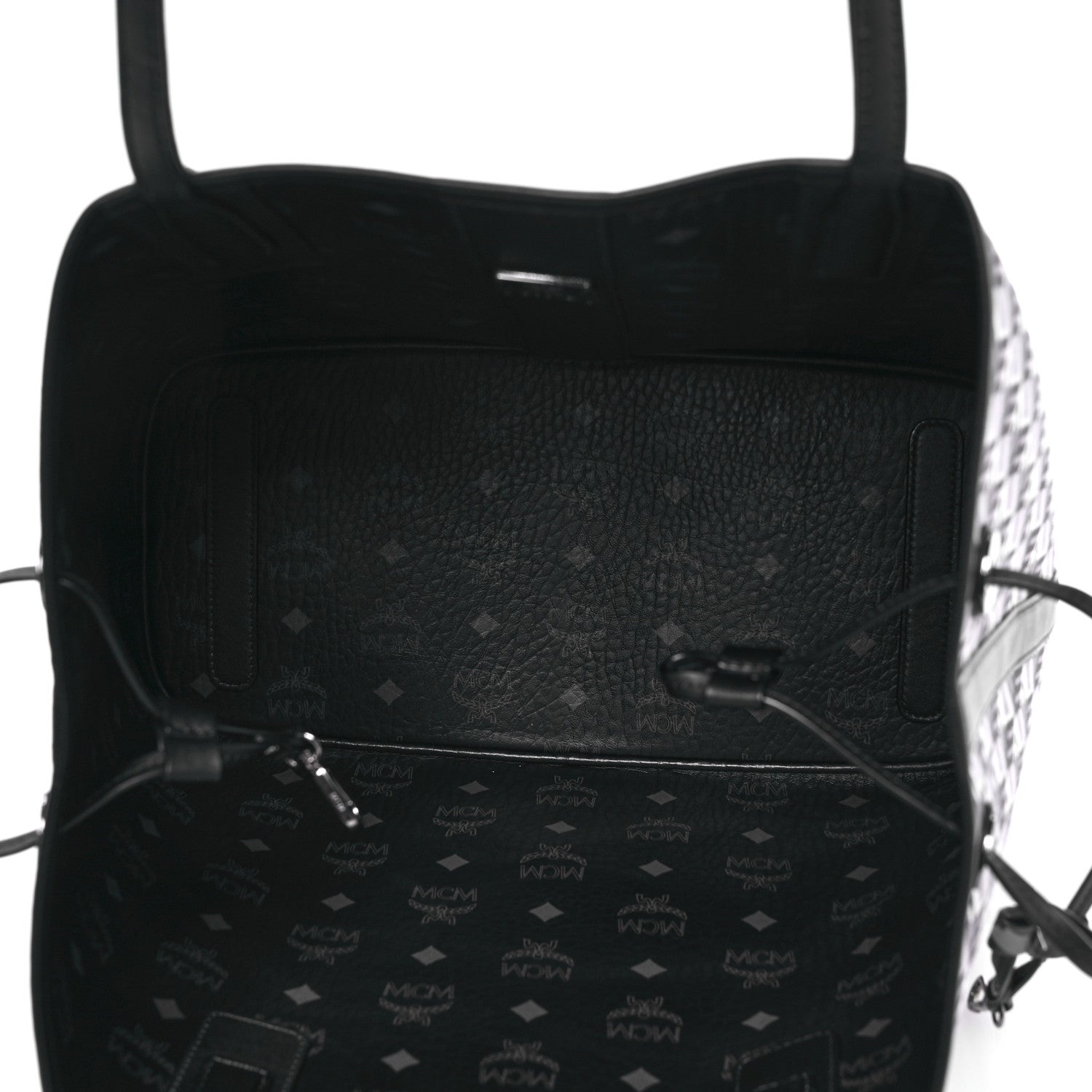 MCM Visetos Medium Liz Reversible Shopper Tote Black 10 of 17