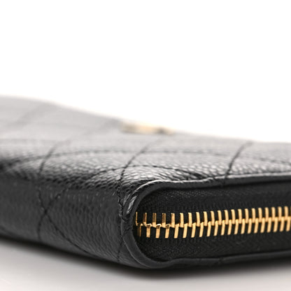 Chanel Caviar Quilted Large Gusset Zip Around Wallet Black 9 of 9