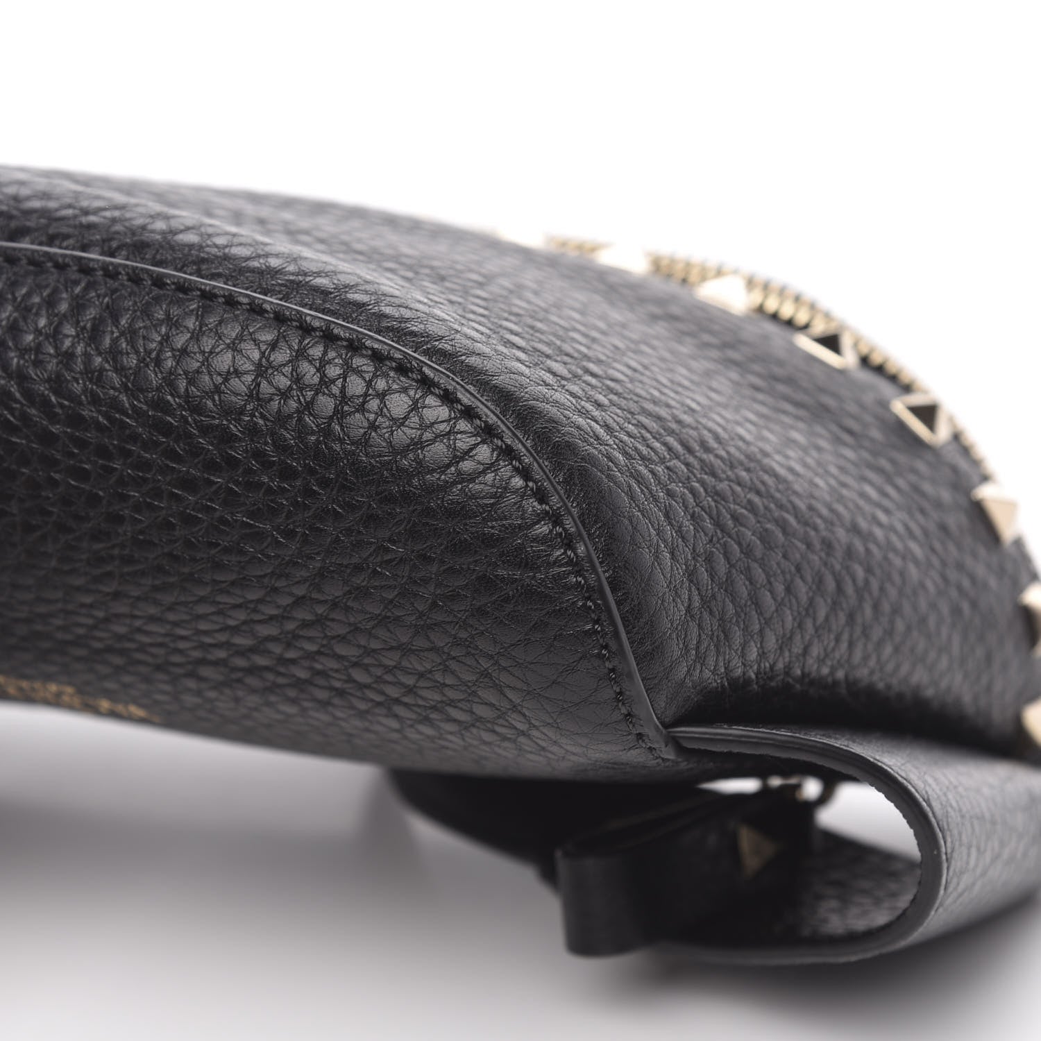Valentino Garavani Grainy Calfskin Rockstud Belt Bag Black 8 of 8