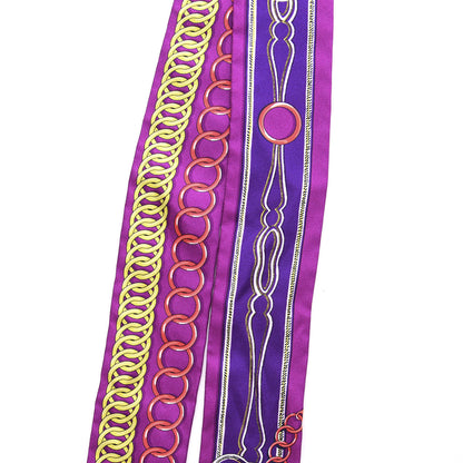 Hermes Silk Maillons Twilly Fuchsia Violet Jaune 3 of 4