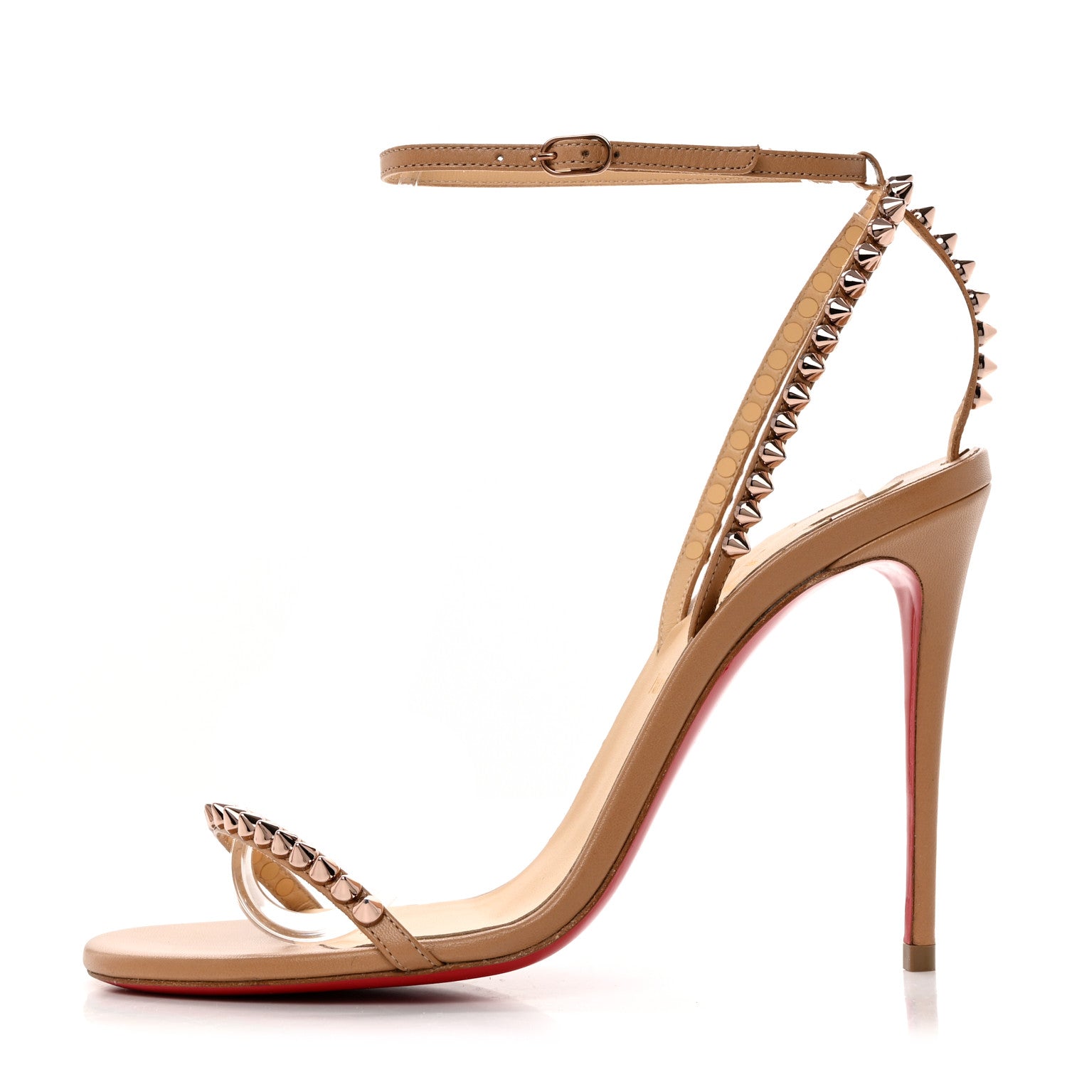 Christian Louboutin Kid Spiked So Me 100 Sandals 38 Nude 1 of 8