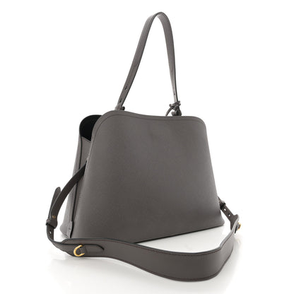 Prada Saffiano Cuir Calfskin Matinee Tote Fumo Black 3 of 10