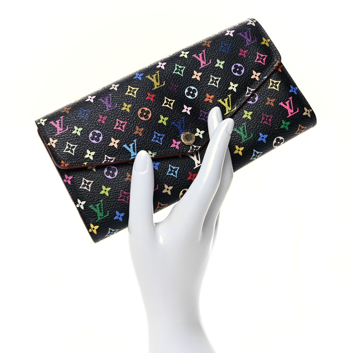 Louis Vuitton Monogram Multicolor Sarah Wallet NM Black Grenade 2 of 8