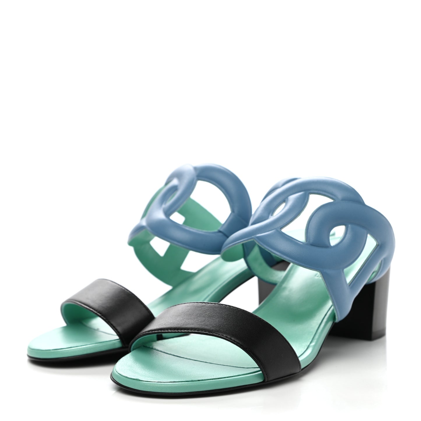 Nappa Bikini Sandals 37 Multicolore Vert Absinthe
