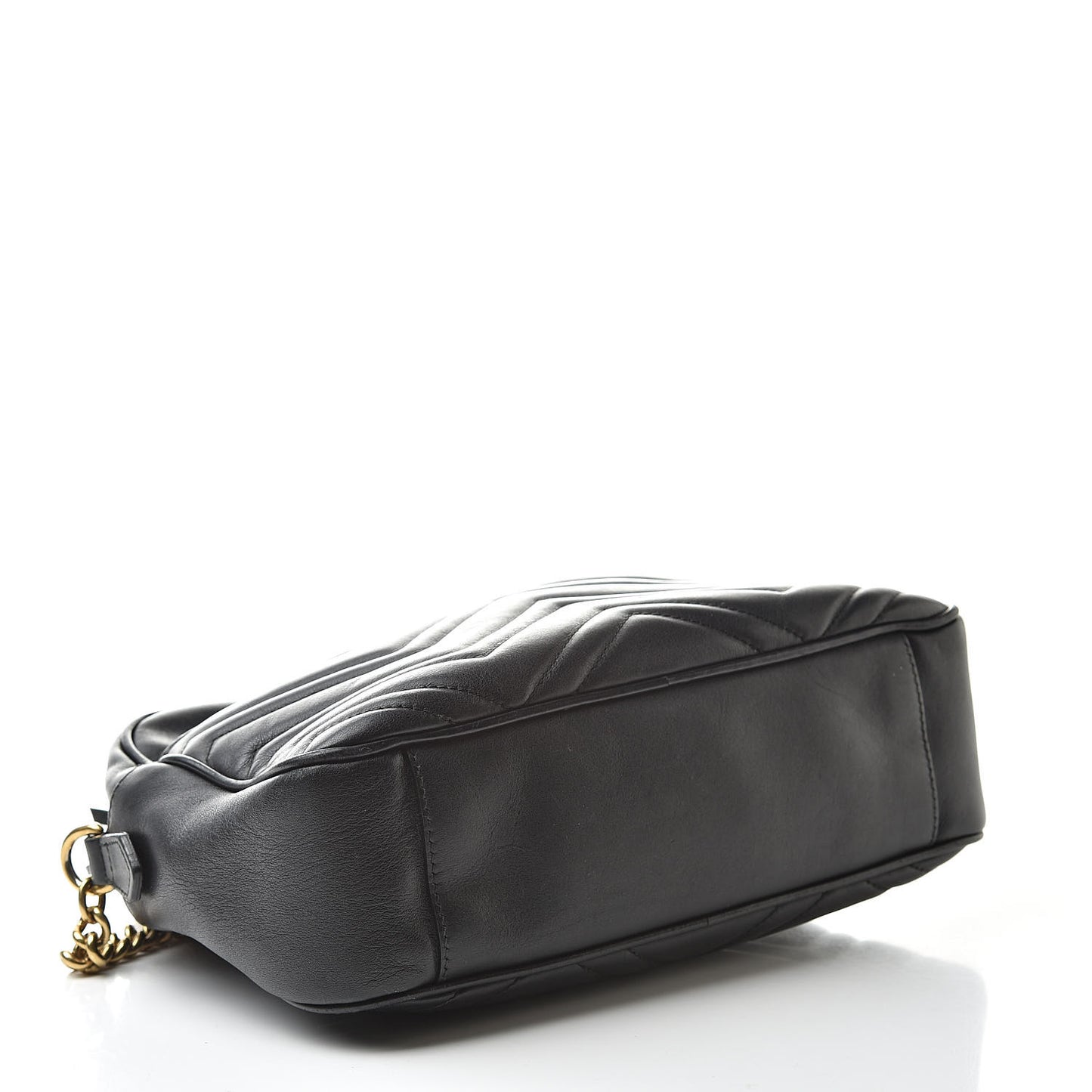Calfskin Matelasse Medium GG Marmont Chain Shoulder Bag Black