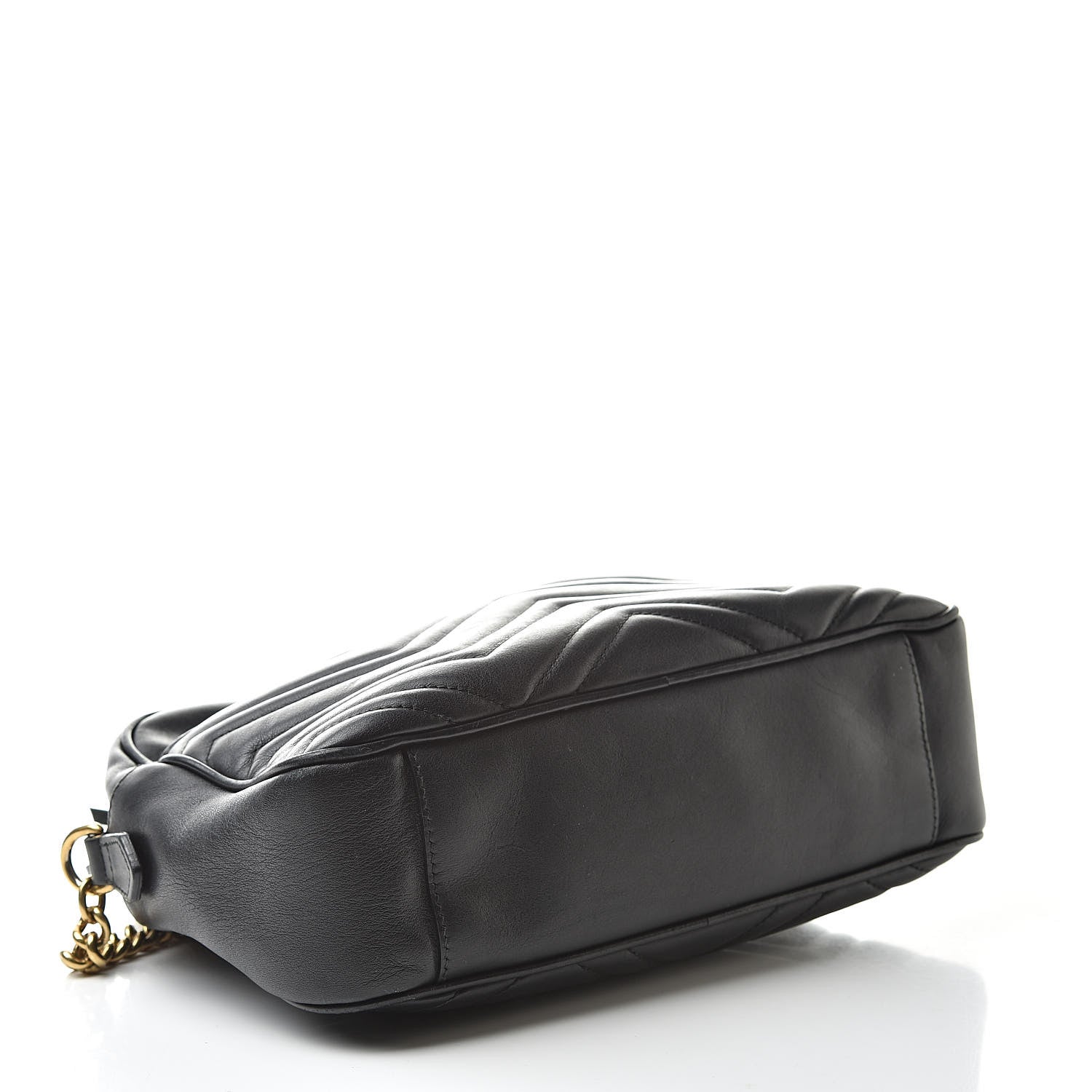 Gucci Calfskin Matelasse Medium GG Marmont Chain Shoulder Bag Black 4 of 13