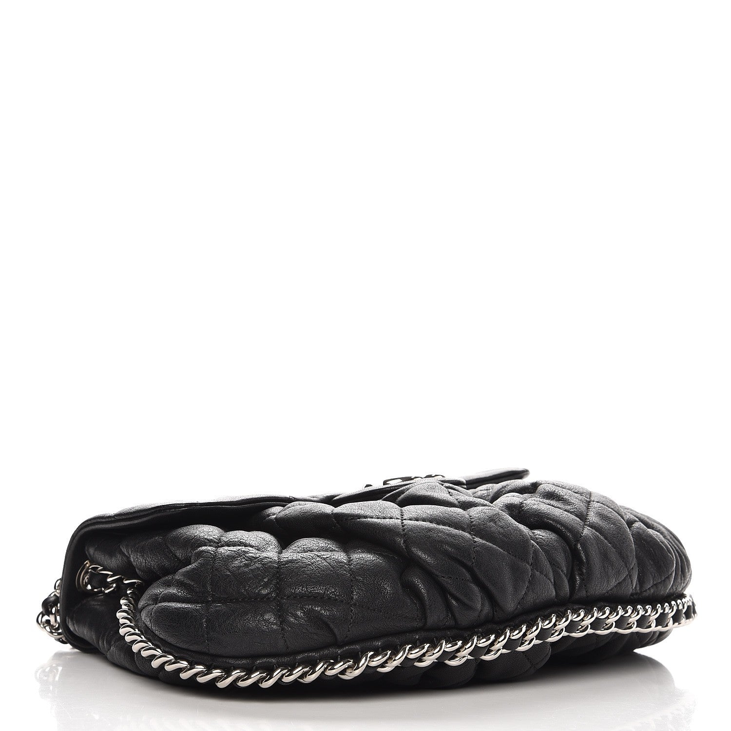 Chanel Washed Lambskin Quilted Medium Chain Around Messenger Black 4 of 7