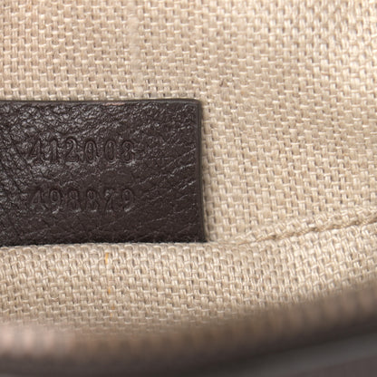Gucci Textured Calfskin Web Small Webby Bee Shoulder Bag Brown Coffee 6 of 11