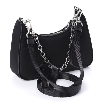 Prada Tessuto Nylon Mini Re-Edition 2000 Shoulder Bag Black 3 of 10