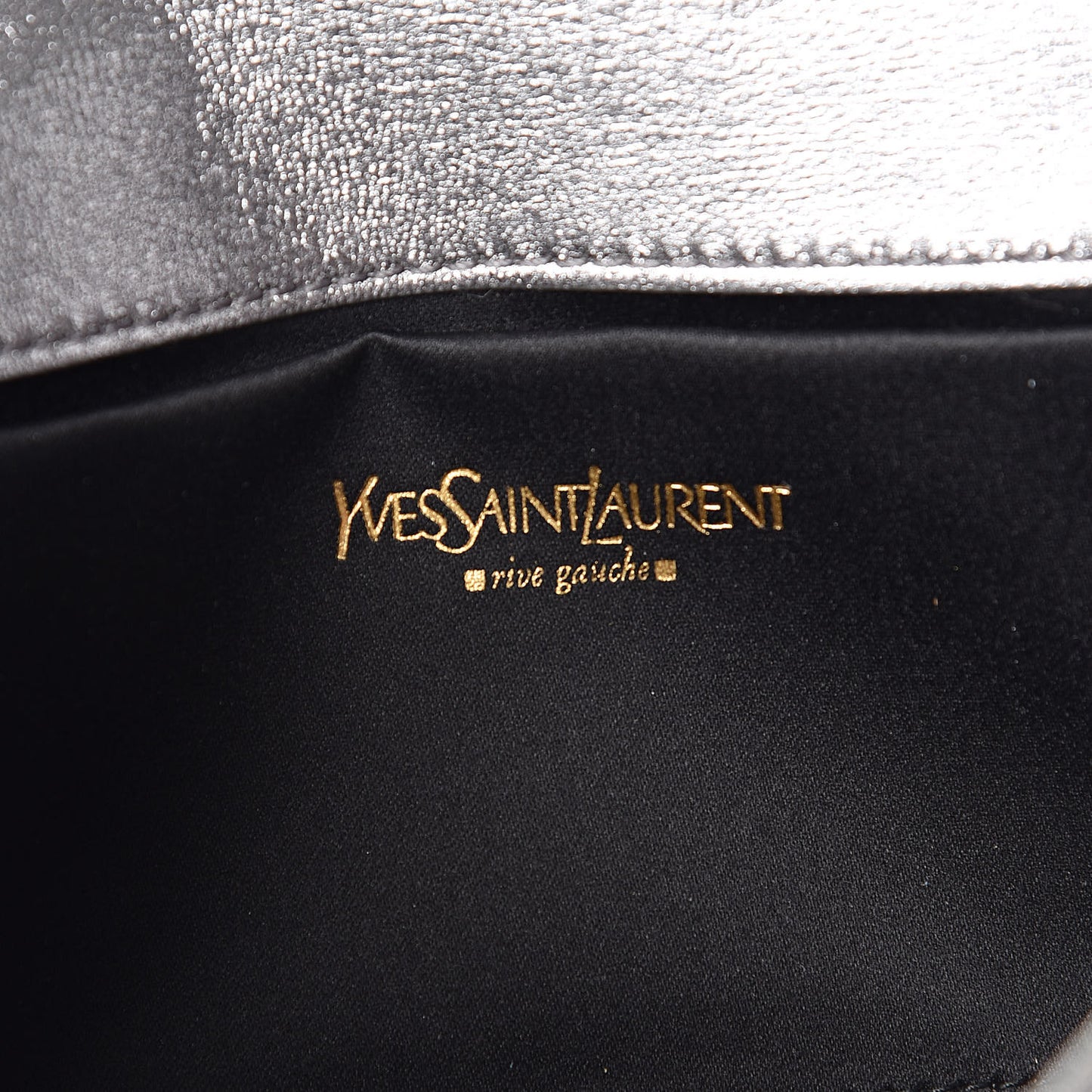 Metallic Calfskin Y-Mail Clutch Silver
