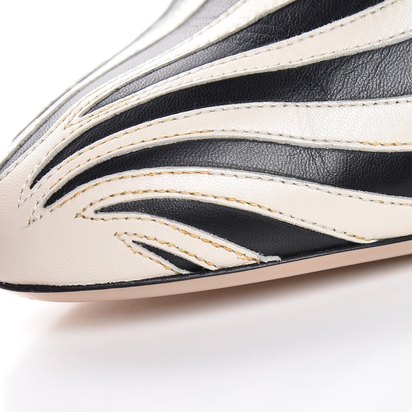 Malaga Kid Zebra Inlay Lesley Mary Jane Pumps 38.5 Mystic White Black