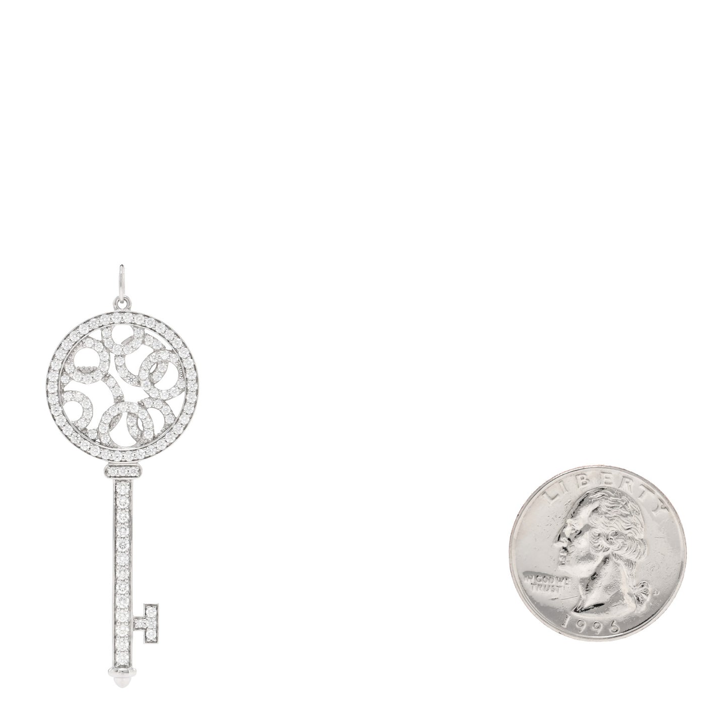 Platinum Diamond Bubbles Key Pendant