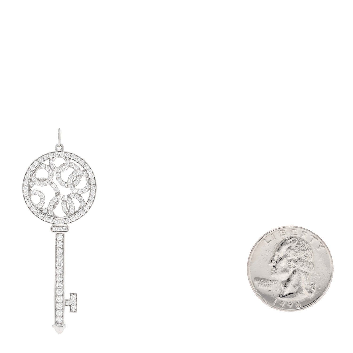 Tiffany Platinum Diamond Bubbles Key Pendant 2 of 3