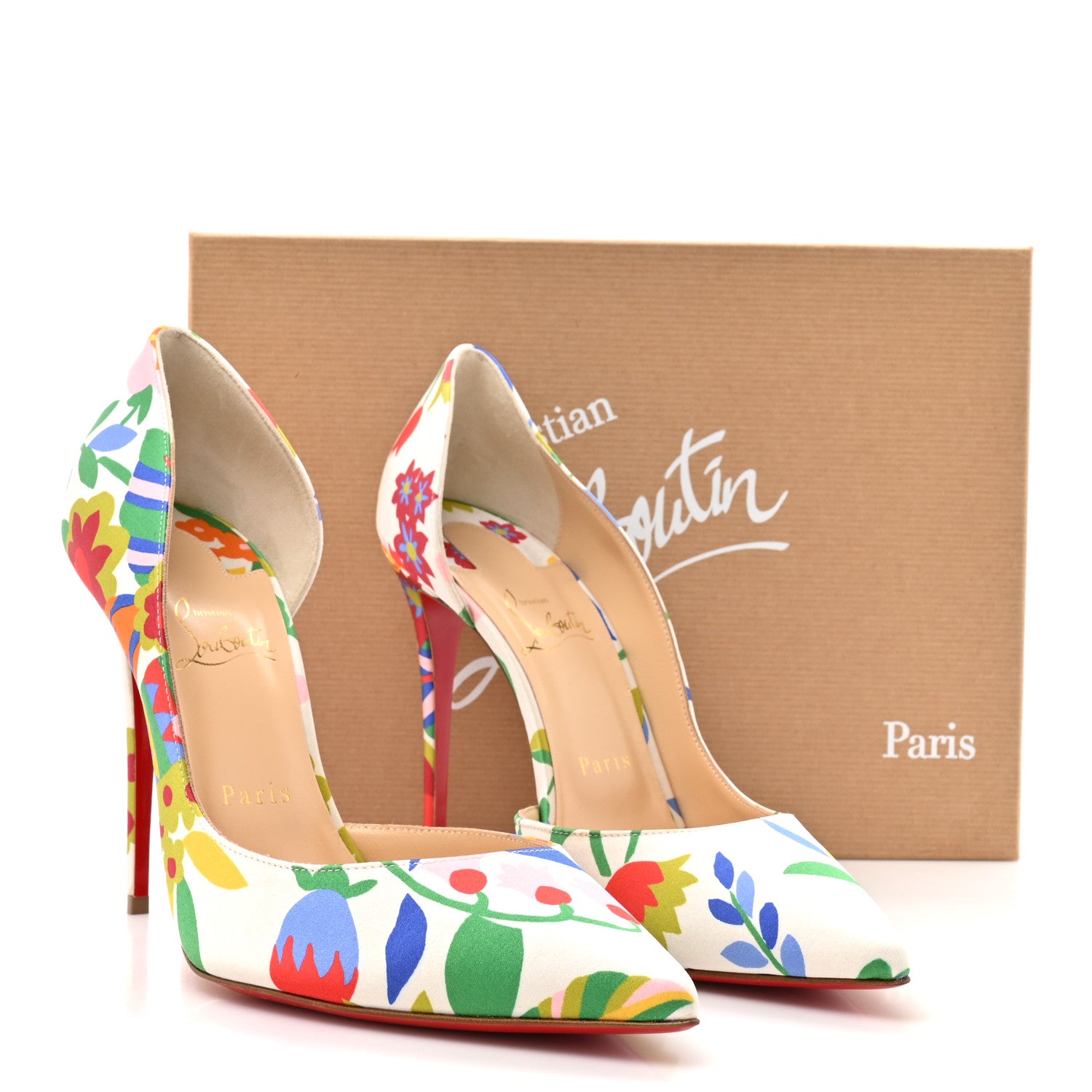 Christian Louboutin Crepe Satin Bloomy Irizia 100 Pumps 40.5 Multicolor 9 of 9