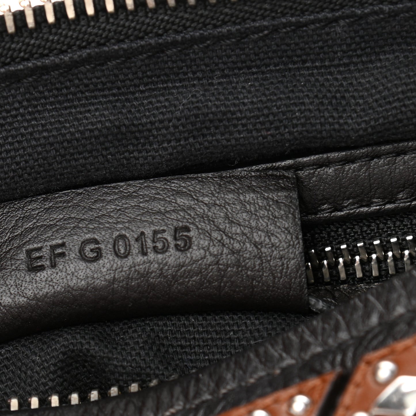 Calfskin Small Studded Pandora Black Brown