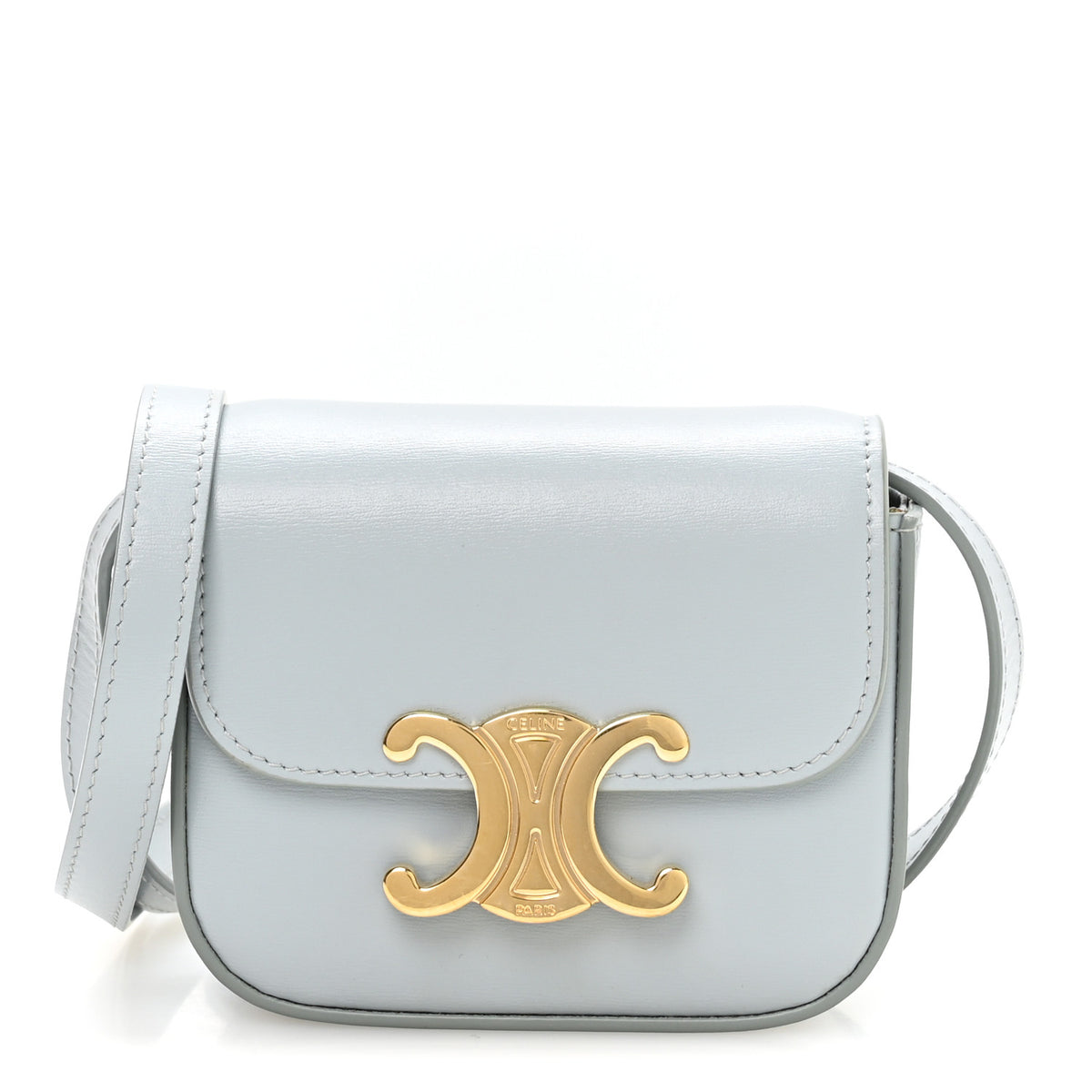 Shiny Calfskin Mini Claude Soft Blue