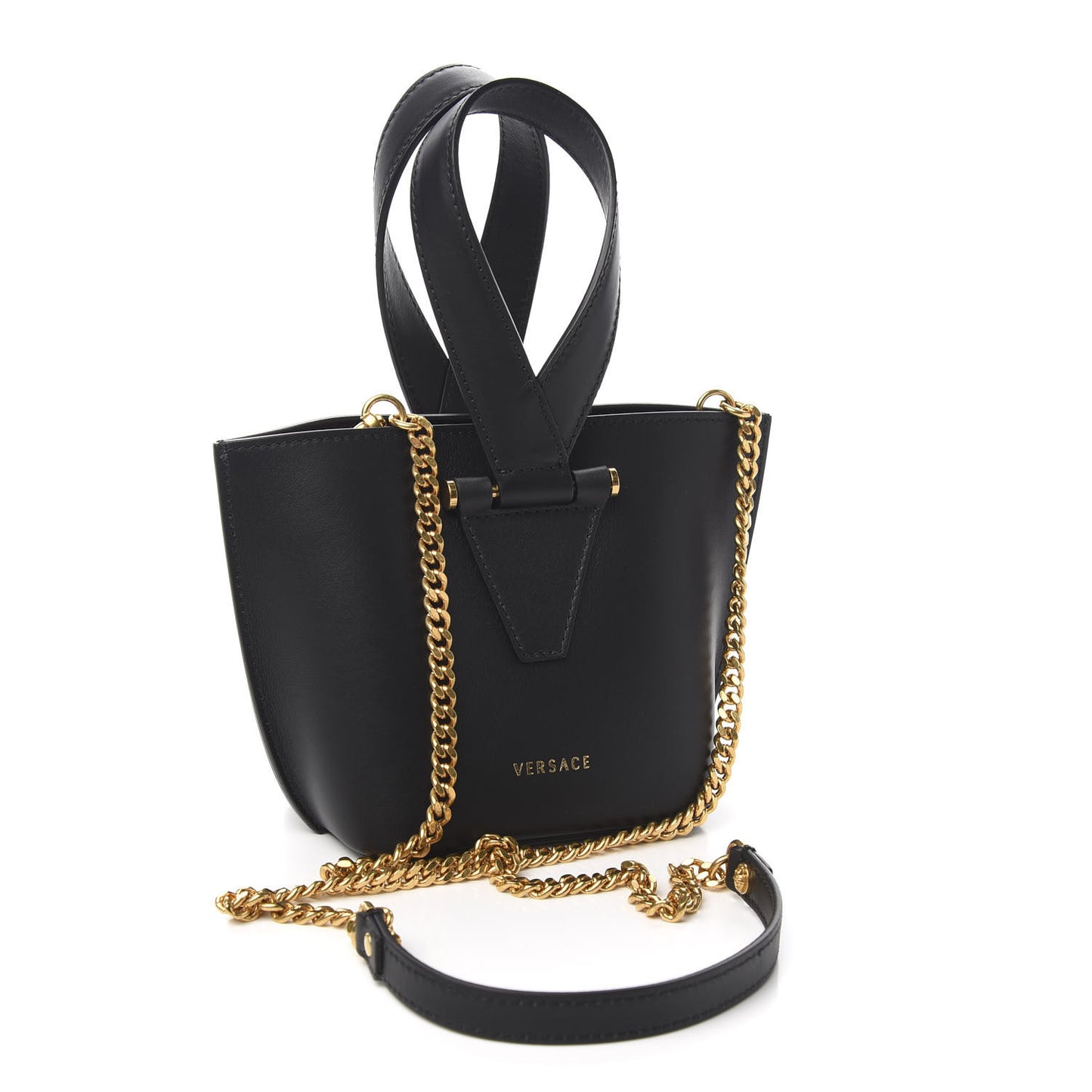 Vitello Mini Virtus Bucket Bag Black