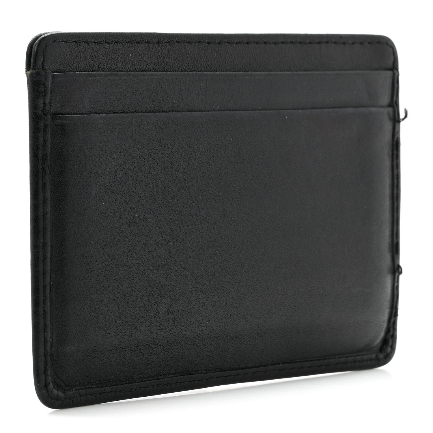 Chanel Calfskin Quilted Cambon Card Holder Black White 3 of 10