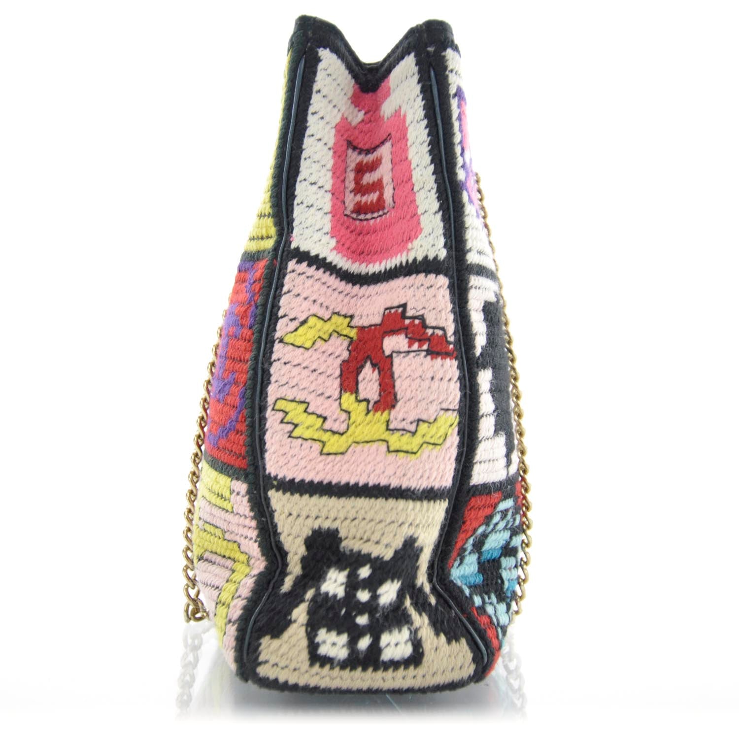 Chanel Needlepoint Precious Symbols Shoulder Bag Black 4 of 10