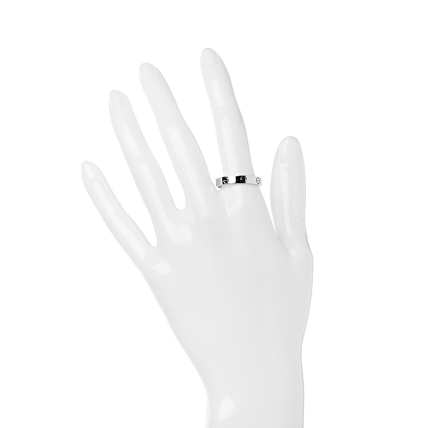 Cartier 18K White Gold 3.5mm LOVE Wedding Band Ring 59 8.75 2 of 6