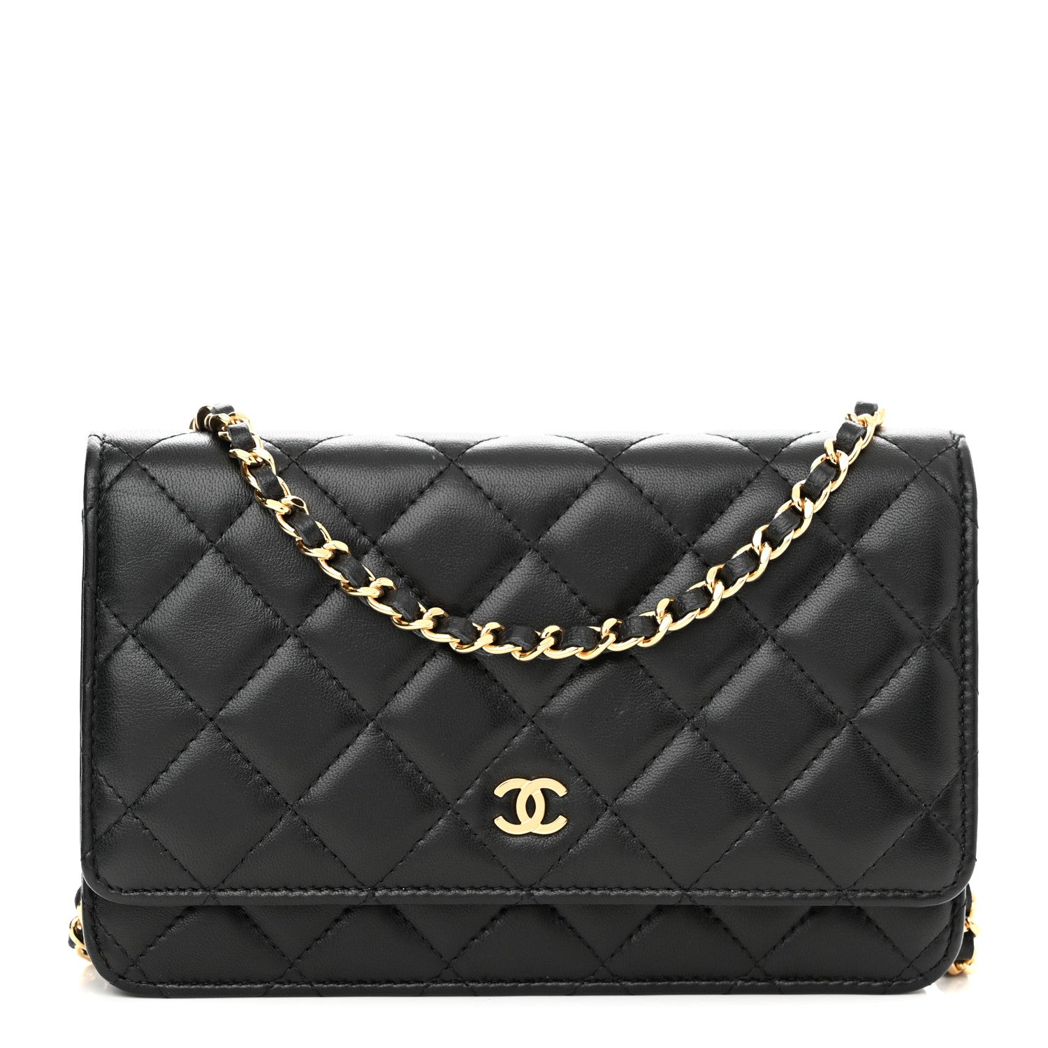 Chanel Lambskin Quilted Wallet On Chain WOC Black 1 of 11