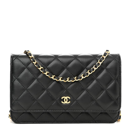 Chanel Lambskin Quilted Wallet On Chain WOC Black 1 of 11